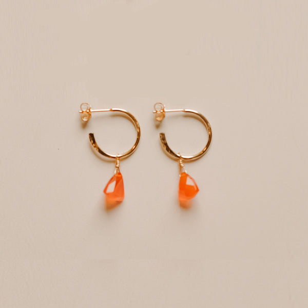 Carnelian Trilliant Hoop Earrings: Motivation