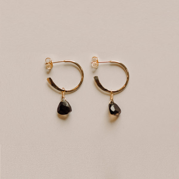 Smoky Quartz Trilliant Hoop Earrings: Anchor