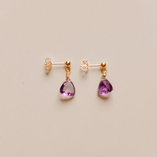 Amethyst Trilliant Stud Earrings: Insight