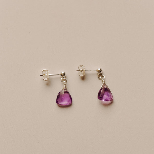 Amethyst Trilliant Stud Earrings: Insight