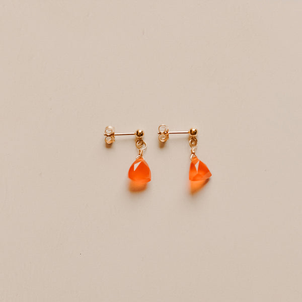 Carnelian Trilliant Stud Earrings: Motivation